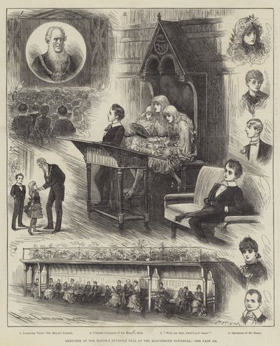 Bocetos en el Baile Juvenil del Alcalde en el Ayuntamiento de Manchester de Henry Stephen Ludlow